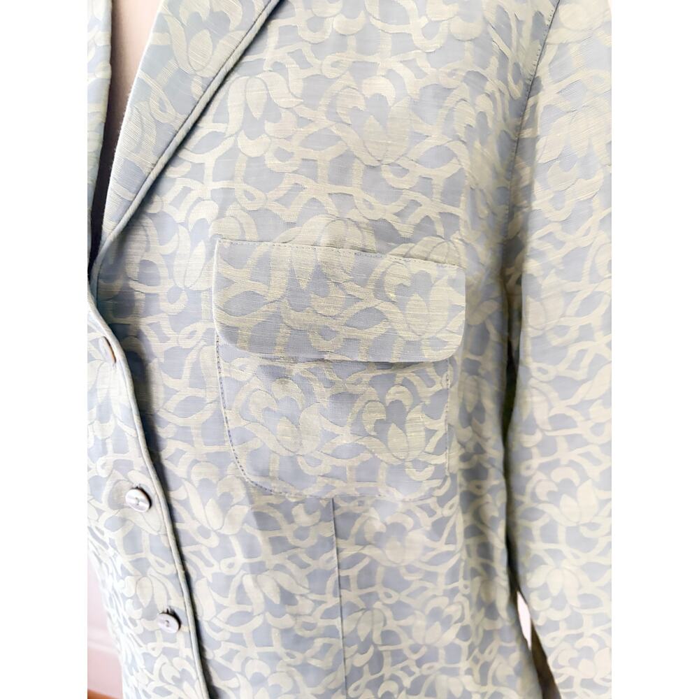 Sigrid Olsen Mint Linen Cotton Blouse Size 8 - Picture 4 of 7